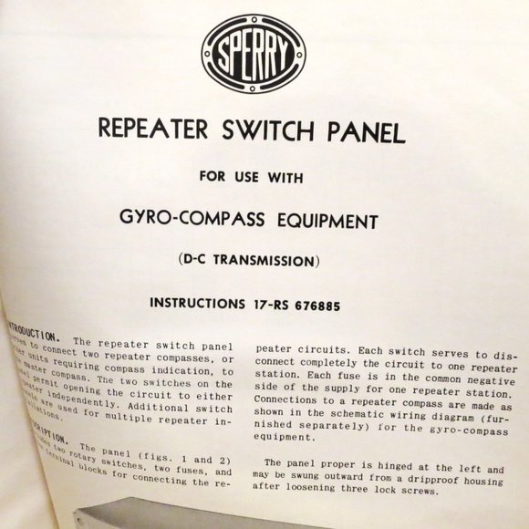 Vintage Naval Instruction Manual Sperry Gyro-Compass Mark XIV Mod II USA - Picture 9 of 12